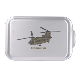 Chinook military helicopter illustration cake pan