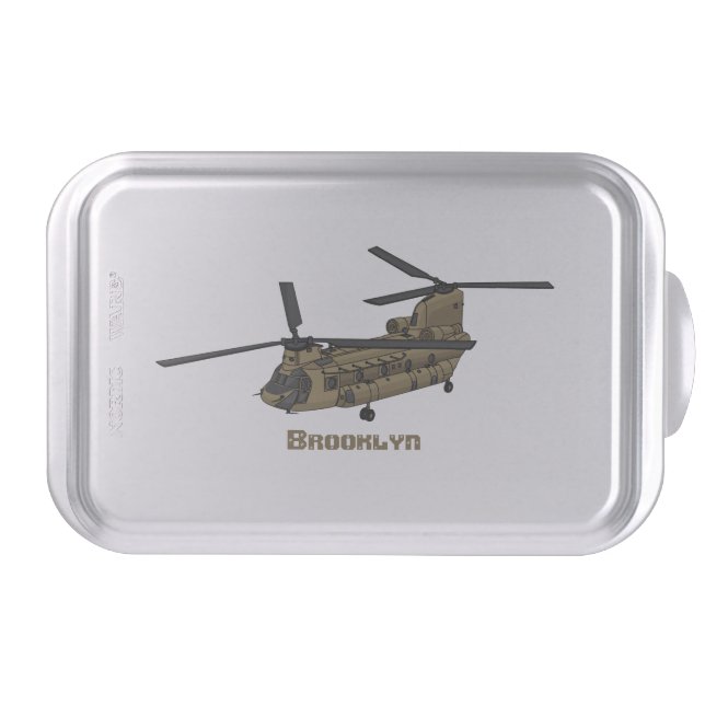 Chinook military helicopter illustration cake pan (Front)
