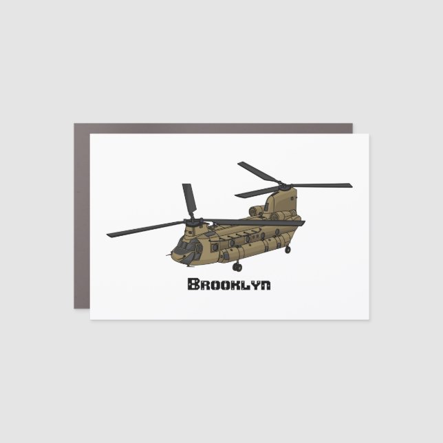 Chinook military helicopter illustration  car magnet (Front)