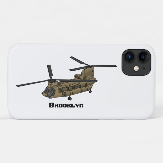 Chinook military helicopter illustration Case-Mate iPhone case (Back (Horizontal))