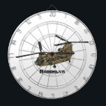 Chinook military helicopter illustration dart board<br><div class="desc">For lovers of military aircraft. This design features a Chinook military helicopter.</div>