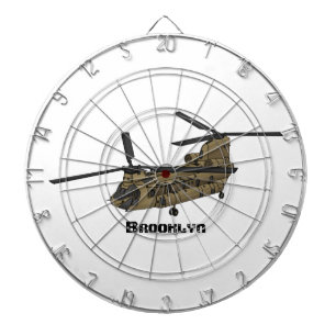 Chinook military helicopter illustration dart board