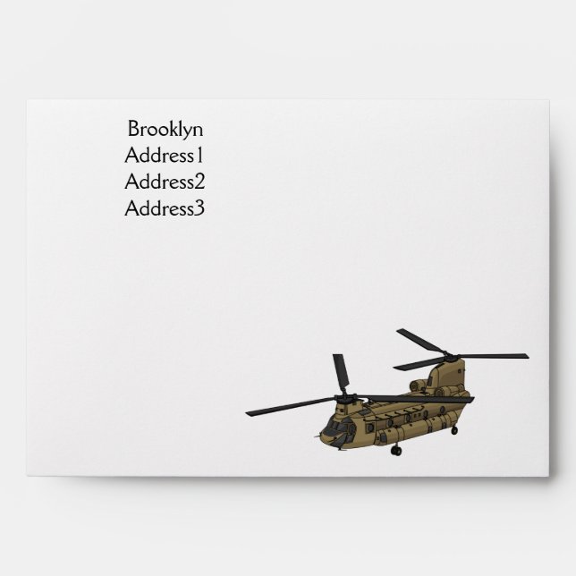 Chinook military helicopter illustration envelope (Front)