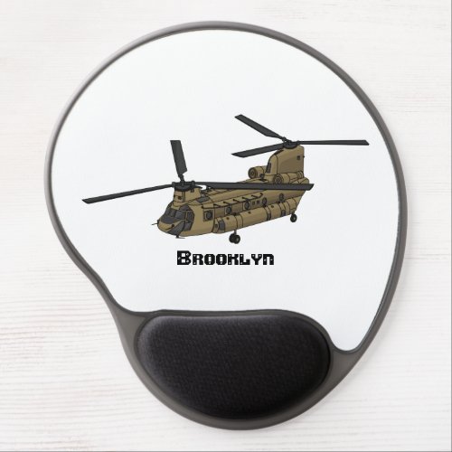 Chinook military helicopter illustration gel mouse pad