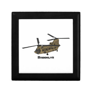 Chinook military helicopter illustration gift box