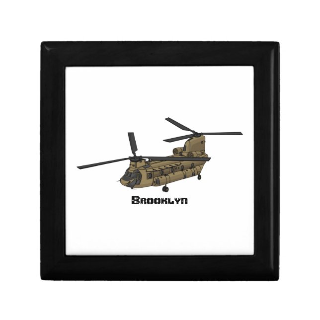 Chinook military helicopter illustration gift box (Front)