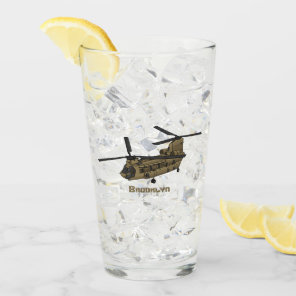 Chinook military helicopter illustration glass