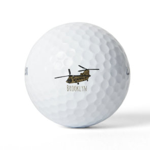 Chinook military helicopter illustration  golf balls
