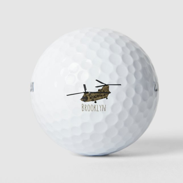 Chinook military helicopter illustration  golf balls (Front)