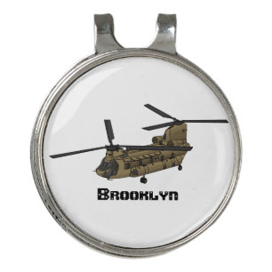 Chinook military helicopter illustration golf hat clip