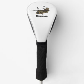 Chinook military helicopter illustration golf head cover