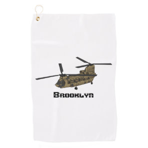 Chinook military helicopter illustration golf towel