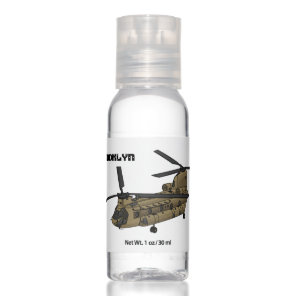Chinook military helicopter illustration hand sanitizer