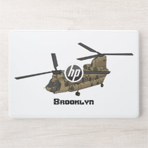 Chinook military helicopter illustration HP laptop skin