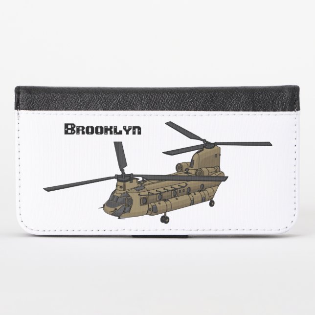 Chinook military helicopter illustration iPhone wallet case (Front (Horizontal))