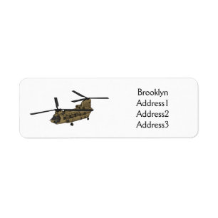 Chinook military helicopter illustration label
