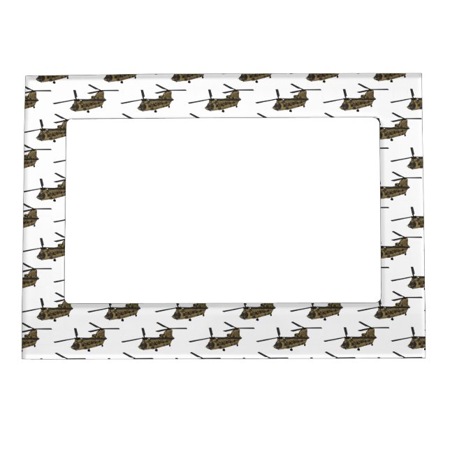 Chinook military helicopter illustration magnetic frame (Front)