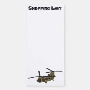 Chinook military helicopter illustration magnetic notepad
