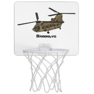 Chinook military helicopter illustration mini basketball hoop