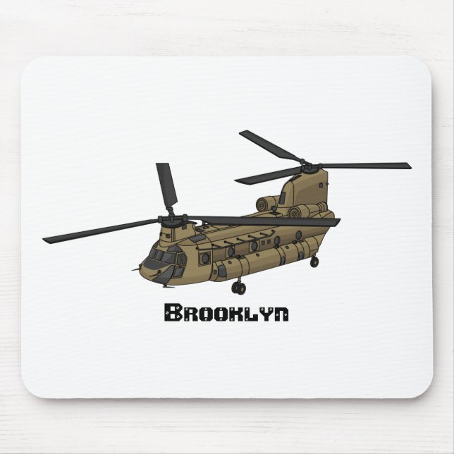 Chinook military helicopter illustration mouse pad (Front)