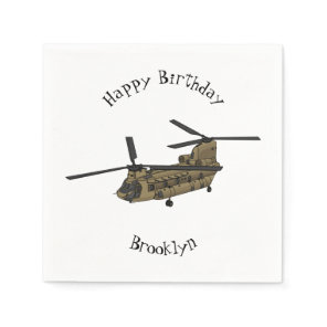 Chinook military helicopter illustration napkins