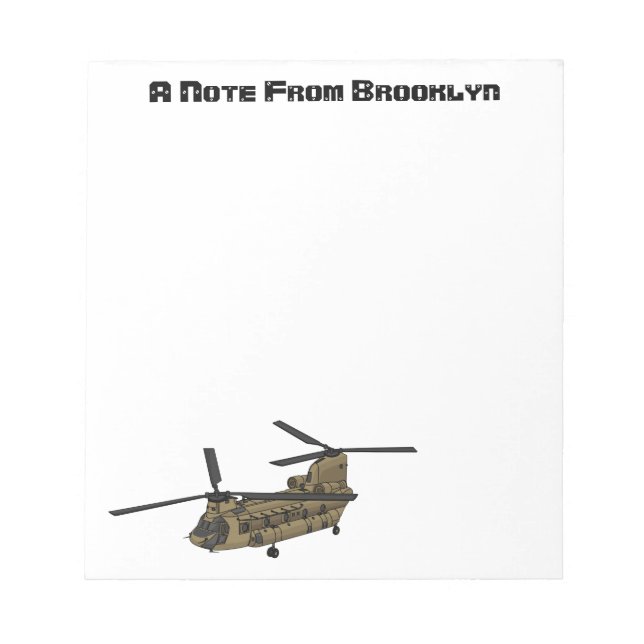 Chinook military helicopter illustration notepad (Front)