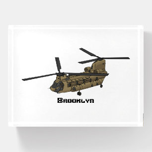 Chinook military helicopter illustration paperweight