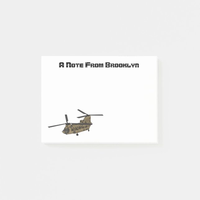 Chinook military helicopter illustration post-it notes (Front)