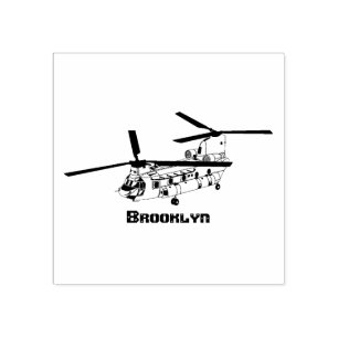 Chinook military helicopter illustration rubber stamp