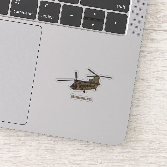 Chinook military helicopter illustration sticker (Detail)
