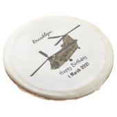 Chinook military helicopter illustration sugar cookie (Angled)