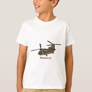 Chinook military helicopter illustration T-Shirt