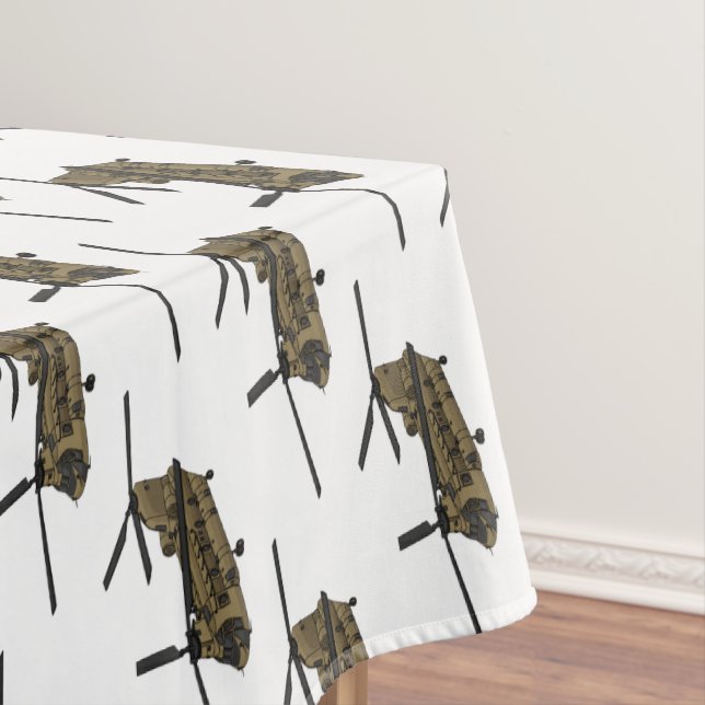 Chinook military helicopter illustration tablecloth (In Situ)