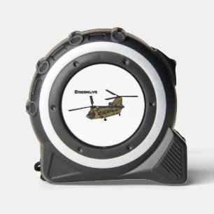 Chinook military helicopter illustration tape measure
