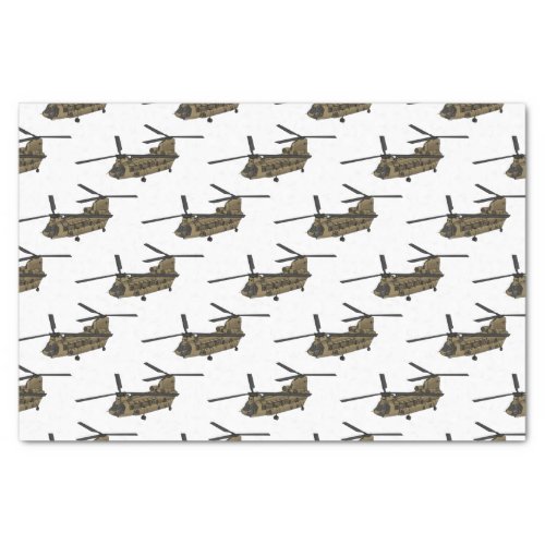 Chinook military helicopter illustration tissue paper