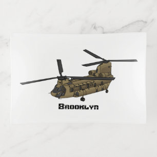 Chinook military helicopter illustration trinket tray