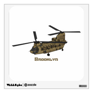 Chinook military helicopter illustration wall decal