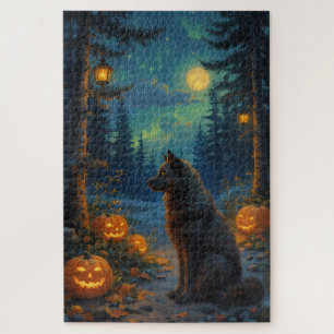 Chinook Northern Forest Halloween Artwork Jigsaw Puzzle