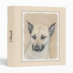 Chinook (Pointed Ears) Painting - Original Dog Art 3 Ring Binder