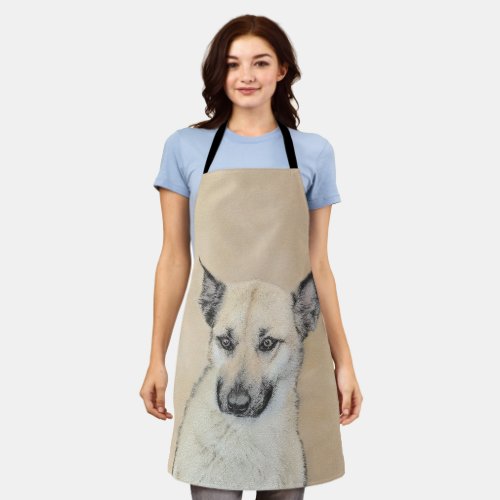 Chinook Pointed Ears Painting _ Original Dog Art Apron
