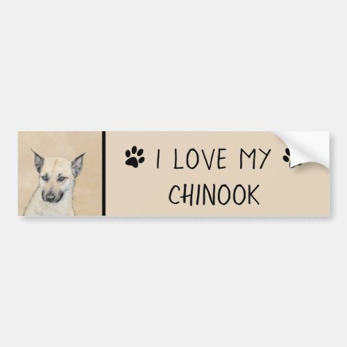 Chinook Pointed Ears Painting _ Original Dog Art Bumper Sticker