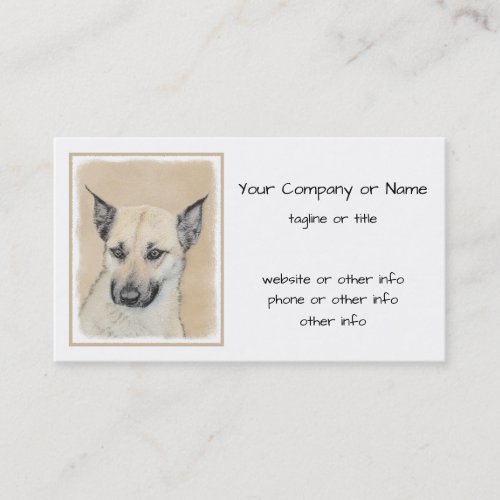 Chinook Pointed Ears Painting _ Original Dog Art Business Card