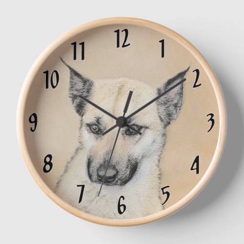 Chinook Pointed Ears Painting _ Original Dog Art Clock