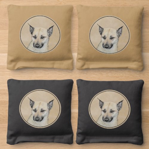 Chinook Pointed Ears Painting _ Original Dog Art Cornhole Bags