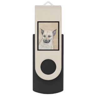Chinook (Pointed Ears) Painting - Original Dog Art Flash Drive