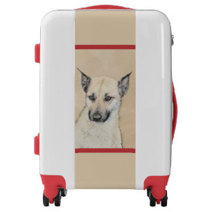 Chinook (Pointed Ears) Painting - Original Dog Art Luggage