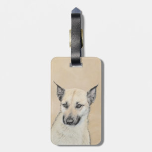 Chinook (Pointed Ears) Painting - Original Dog Art Luggage Tag
