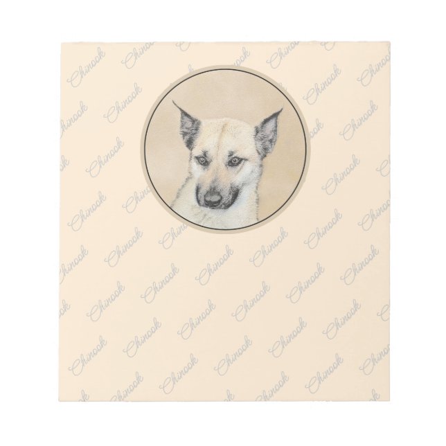Chinook (Pointed Ears) Painting - Original Dog Art Notepad (Front)