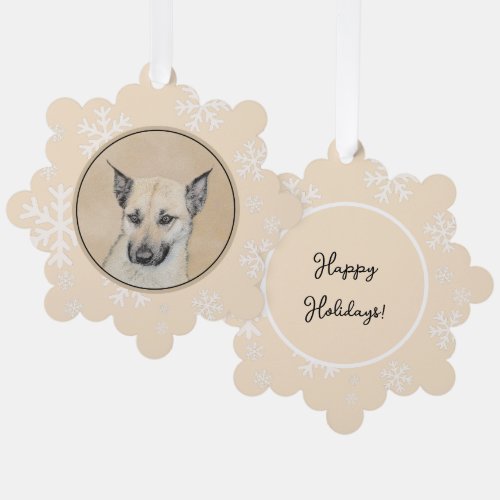 Chinook Pointed Ears Painting _ Original Dog Art Ornament Card
