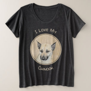 Chinook (Pointed Ears) Painting - Original Dog Art Plus Size T-Shirt